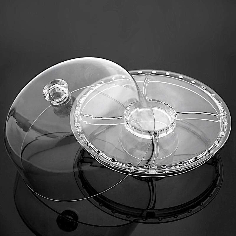 12" Acrylic Cake Stand With Dome 6 In 1 Multifunctional Serving Platter - Clear 5 12" Acrylic Cake Stand With Dome 6 In 1 Multifunctional Serving Platter - Clear - Image 3