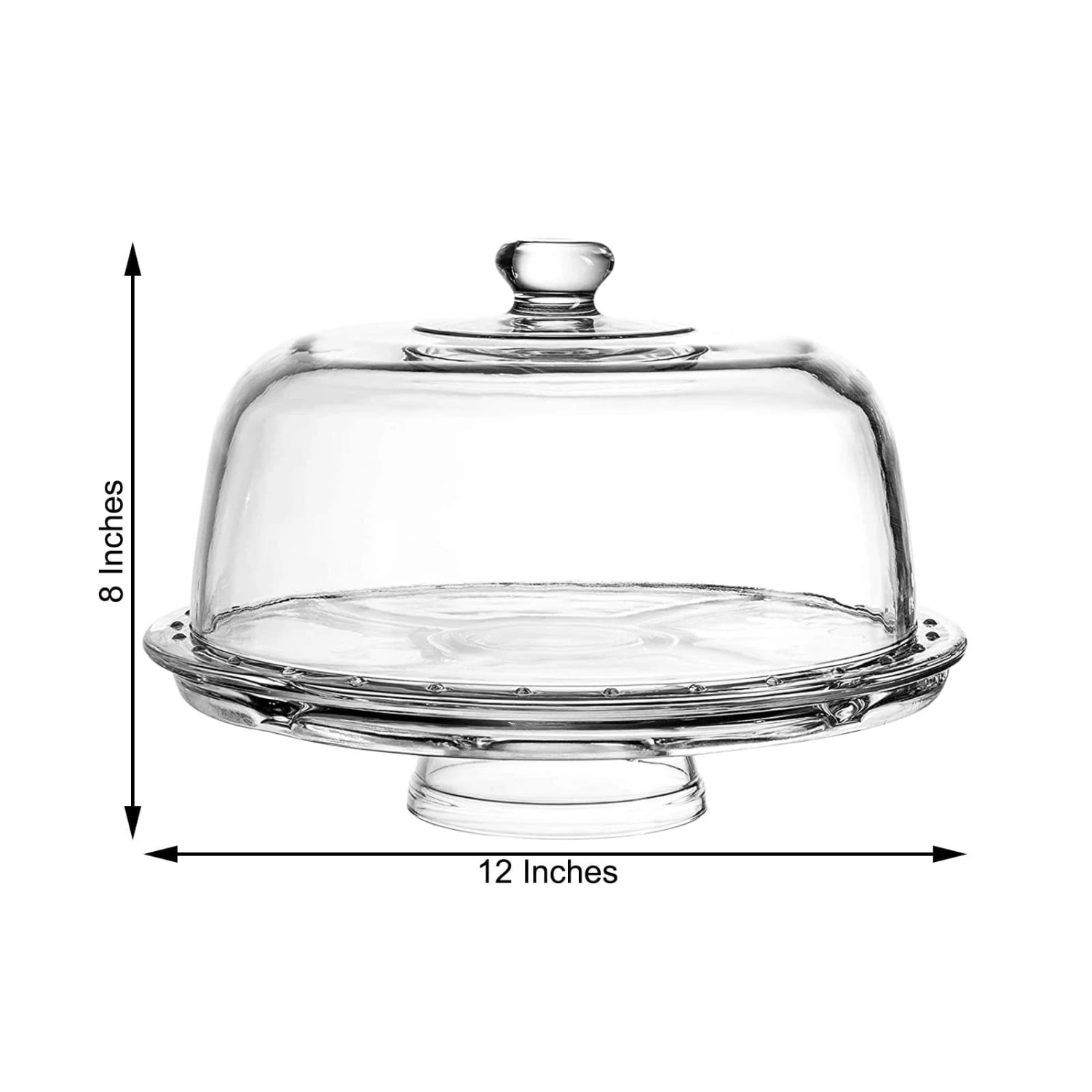 12" Acrylic Cake Stand With Dome 6 In 1 Multifunctional Serving Platter - Clear 4 12" Acrylic Cake Stand With Dome 6 In 1 Multifunctional Serving Platter - Clear - Image 2