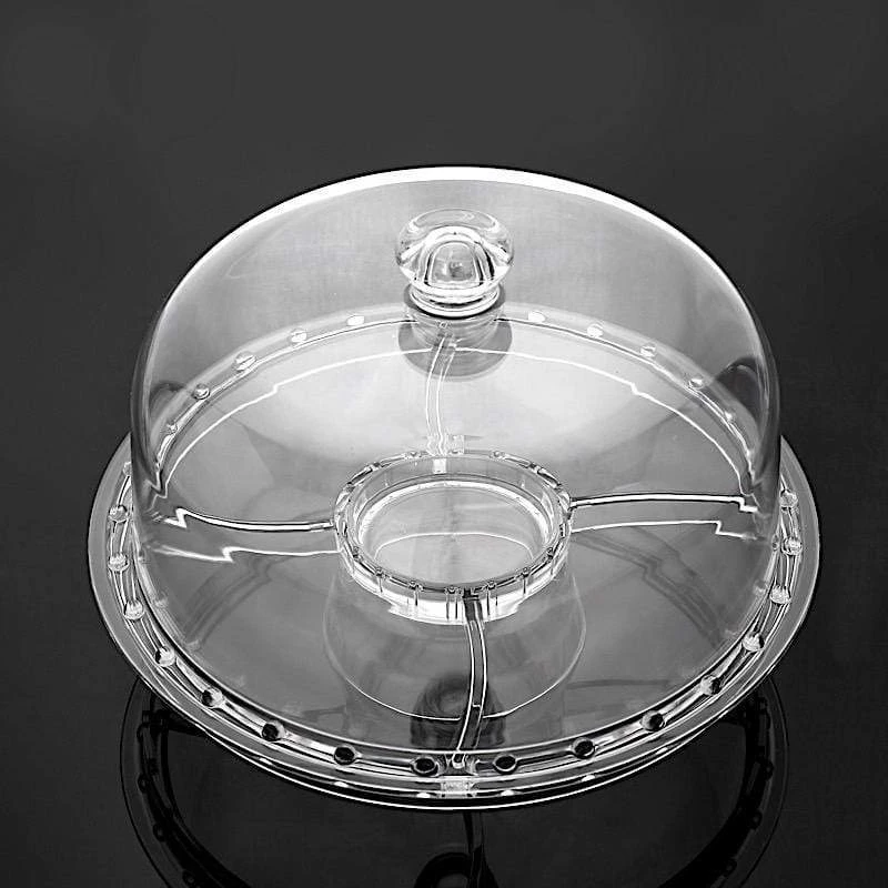 12" Acrylic Cake Stand With Dome 6 In 1 Multifunctional Serving Platter - Clear 6 12" Acrylic Cake Stand With Dome 6 In 1 Multifunctional Serving Platter - Clear - Image 4