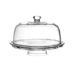 12" Acrylic Cake Stand With Dome 6 In 1 Multifunctional Serving Platter - Clear