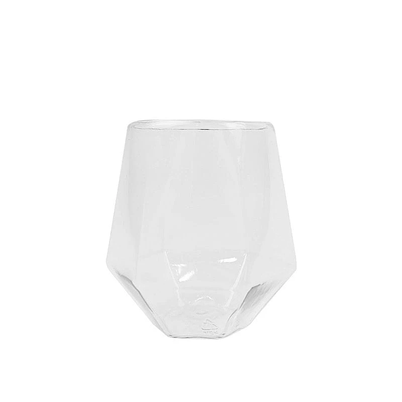 12 Clear 12 Oz Geometric Stemless Plastic Wine Glasses - Disposable Tableware 3 12 Clear 12 Oz Geometric Stemless Plastic Wine Glasses - Disposable Tableware
