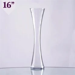 12 Pcs 15" Tall Hourglass Shaped Glass Wedding Vases - Clear