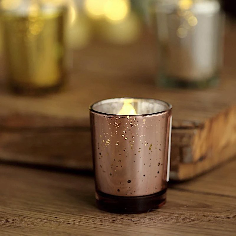 12 Pcs 2" Speckled Mercury Glass Votive Candle Holders 15 12 Pcs 2" Speckled Mercury Glass Votive Candle Holders - Image 13