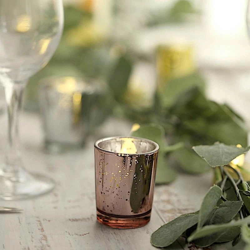 12 Pcs 2" Speckled Mercury Glass Votive Candle Holders 17 12 Pcs 2" Speckled Mercury Glass Votive Candle Holders - Image 15