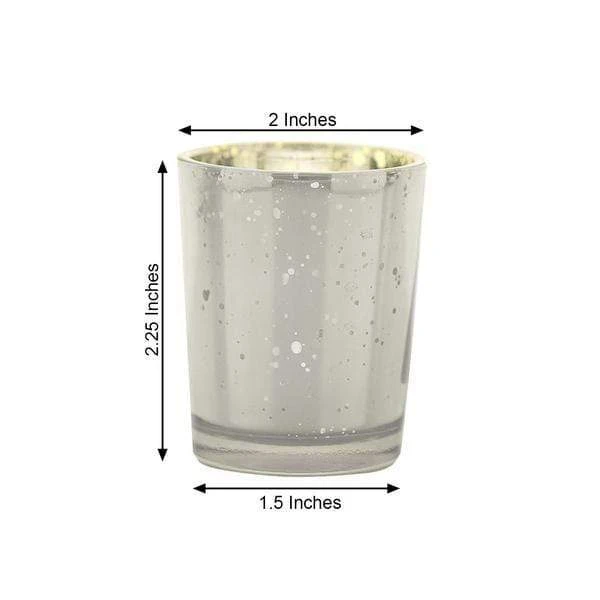 12 Pcs 2" Speckled Mercury Glass Votive Candle Holders 22 12 Pcs 2" Speckled Mercury Glass Votive Candle Holders - Image 20