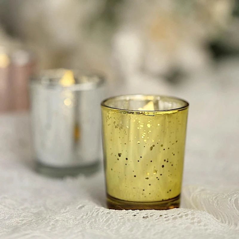12 Pcs 2" Speckled Mercury Glass Votive Candle Holders 10 12 Pcs 2" Speckled Mercury Glass Votive Candle Holders - Image 8
