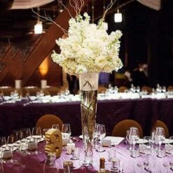 12 Pcs 20" Tall Trumpet Glass Wedding Vases - Clear -Optimal Home Decoration 12 pcs 20 tall trumpet glass wedding vases clear vase a8 20 p12 28499826343999