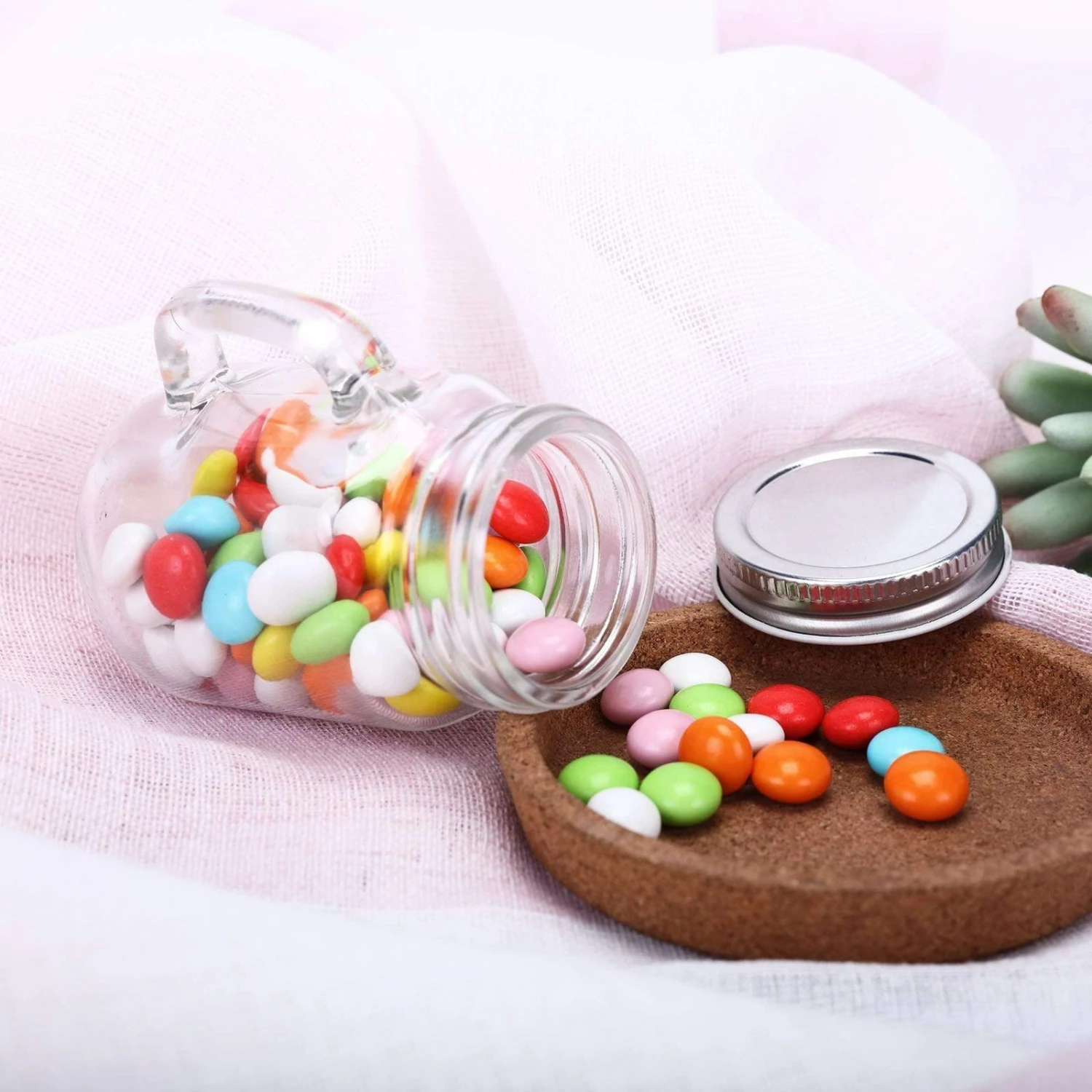 12 Pcs 4 Oz Mason Glass Jars With Handles - Clear 7 12 Pcs 4 Oz Mason Glass Jars With Handles - Clear - Image 5