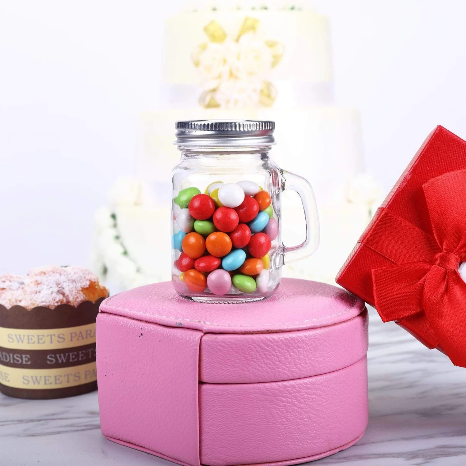 12 Pcs 4 Oz Mason Glass Jars With Handles - Clear 8 12 Pcs 4 Oz Mason Glass Jars With Handles - Clear - Image 6