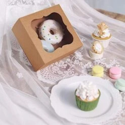 12 Pcs 6" Dessert Bakery Cake Boxes With Window - Brown -Optimal Home Decoration 12 pcs 6 cake boxes with window bakery gift favor holders brown box 6x3 cake02 nat 28590530887743
