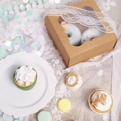 12 Pcs 6" Dessert Bakery Cake Boxes With Window - Brown -Optimal Home Decoration 12 pcs 6 cake boxes with window bakery gift favor holders brown box 6x3 cake02 nat 28590530920511