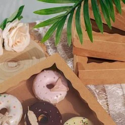 12 Pcs 9" Dessert Bakery Cake Boxes With Window - Brown -Optimal Home Decoration 12 pcs 9 dessert bakery cake boxes with window brown box 9x3 cake03 nat 28598147809343