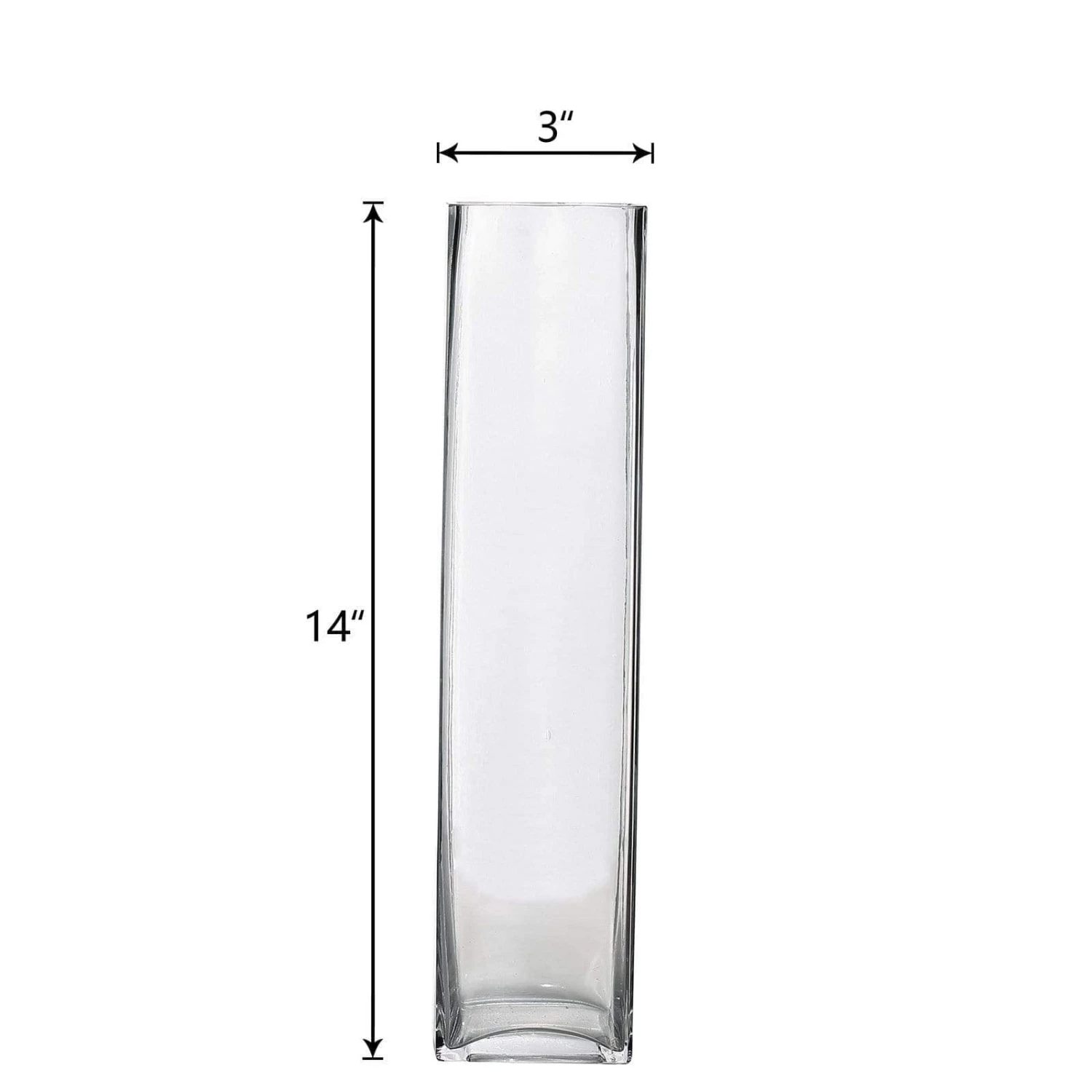 12 Pcs Glass Square Vases Wedding Centerpieces - Clear 4 12 Pcs Glass Square Vases Wedding Centerpieces - Clear - Image 2