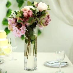 12 Pcs Glass Square Vases Wedding Centerpieces - Clear 27 12 Pcs Glass Square Vases Wedding Centerpieces - Clear -Optimal Home Decoration 12 pcs glass square vases wedding centerpieces clear 29038544814143