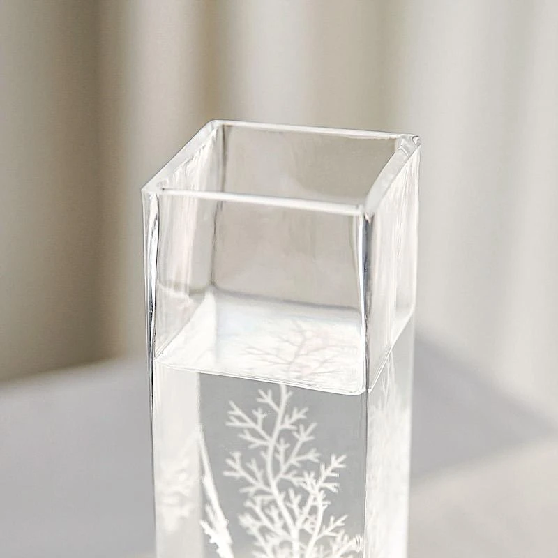 12 Pcs Glass Square Vases Wedding Centerpieces - Clear 9 12 Pcs Glass Square Vases Wedding Centerpieces - Clear - Image 7