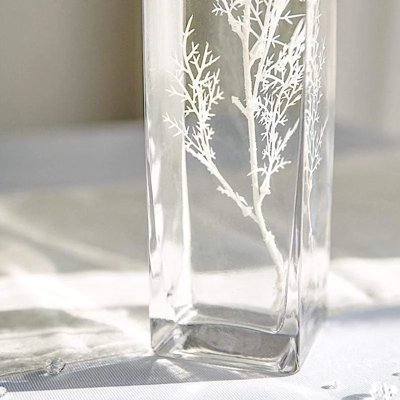 12 Pcs Glass Square Vases Wedding Centerpieces - Clear 11 12 Pcs Glass Square Vases Wedding Centerpieces - Clear - Image 9