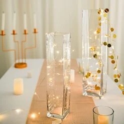 12 Pcs Glass Square Vases Wedding Centerpieces - Clear 33 12 Pcs Glass Square Vases Wedding Centerpieces - Clear -Optimal Home Decoration 12 pcs glass square vases wedding centerpieces clear 29038545010751