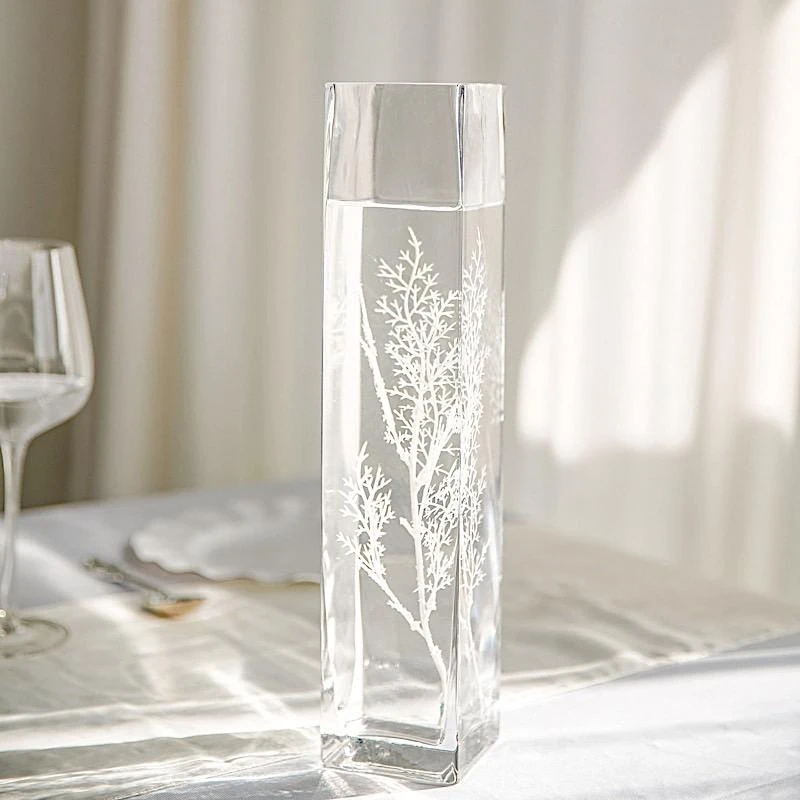 12 Pcs Glass Square Vases Wedding Centerpieces - Clear 17 12 Pcs Glass Square Vases Wedding Centerpieces - Clear - Image 15