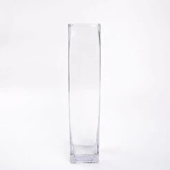 12 Pcs Glass Square Vases Wedding Centerpieces - Clear