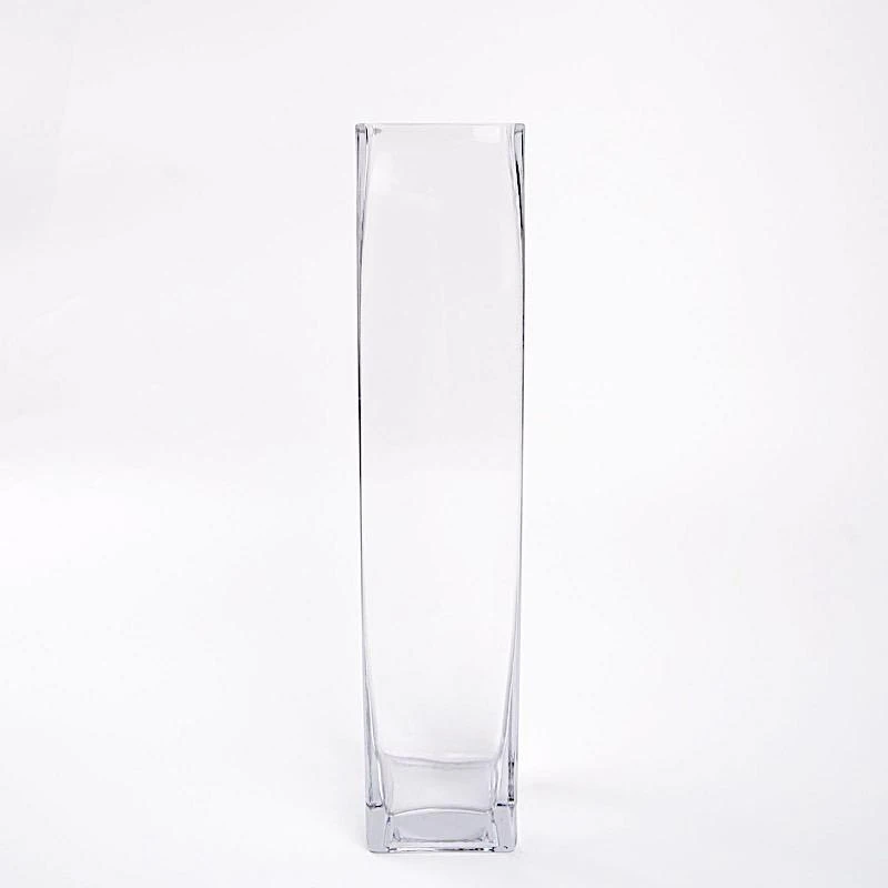 12 Pcs Glass Square Vases Wedding Centerpieces - Clear 3 12 Pcs Glass Square Vases Wedding Centerpieces - Clear