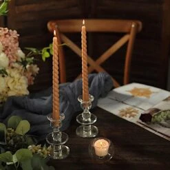 12 Spiral 11" Long Unscented Premium Wax Taper Candles 25 12 Spiral 11" Long Unscented Premium Wax Taper Candles -Optimal Home Decoration 12 premium spiral unscented wax dinner candle sticks 30846170169407