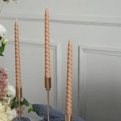 12 Spiral 11" Long Unscented Premium Wax Taper Candles 30 12 Spiral 11" Long Unscented Premium Wax Taper Candles -Optimal Home Decoration 12 premium spiral unscented wax dinner candle sticks 30846170497087