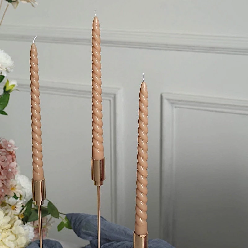 12 Spiral 11" Long Unscented Premium Wax Taper Candles 11 12 Spiral 11" Long Unscented Premium Wax Taper Candles - Image 9