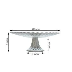 Optimal Home Decoration -Optimal Home Decoration 12 round glass cake stand wavy edge cupcake holder 28933386731583