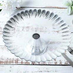 12" Round Glass Cake Stand Wavy Edge Cupcake Holder 20 12" Round Glass Cake Stand Wavy Edge Cupcake Holder -Optimal Home Decoration 12 round glass cake stand wavy edge cupcake holder 28933386764351