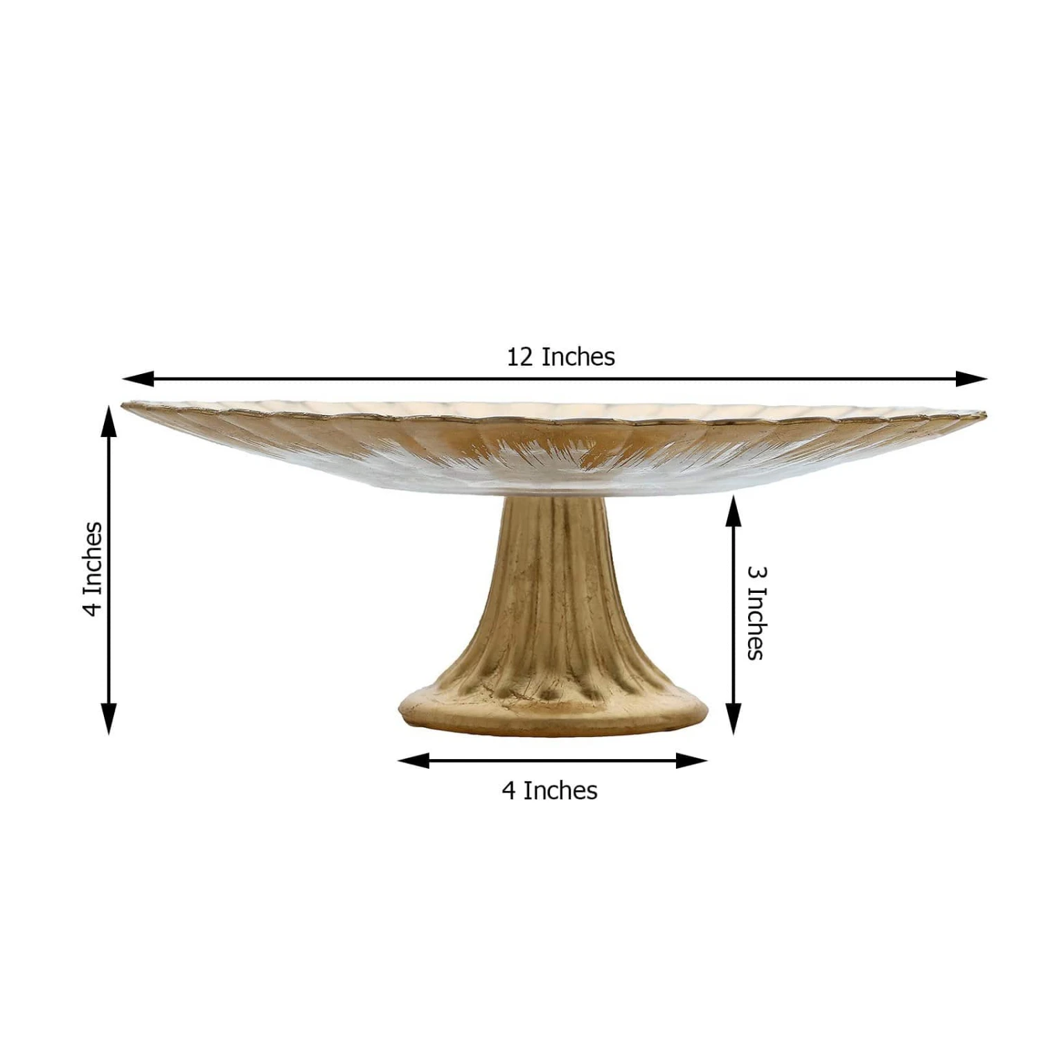 12" Round Glass Cake Stand Wavy Edge Cupcake Holder 11 12" Round Glass Cake Stand Wavy Edge Cupcake Holder - Image 9