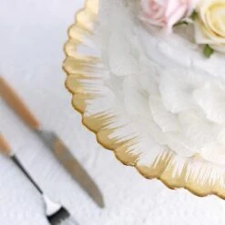 12" Round Glass Cake Stand Wavy Edge Cupcake Holder 30 12" Round Glass Cake Stand Wavy Edge Cupcake Holder -Optimal Home Decoration 12 round glass cake stand wavy edge cupcake holder 28933387223103