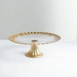 12" Round Glass Cake Stand Wavy Edge Cupcake Holder 32 12" Round Glass Cake Stand Wavy Edge Cupcake Holder -Optimal Home Decoration 12 round glass cake stand wavy edge cupcake holder 28933387354175