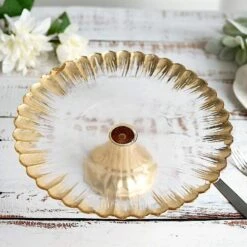 12" Round Glass Cake Stand Wavy Edge Cupcake Holder 31 12" Round Glass Cake Stand Wavy Edge Cupcake Holder -Optimal Home Decoration 12 round glass cake stand wavy edge cupcake holder 28933387386943