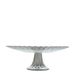 Optimal Home Decoration 18 12" Round Glass Cake Stand Wavy Edge Cupcake Holder