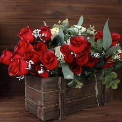 12 Silk Rose Buds Bushes Flowers Wedding Arrangements -Optimal Home Decoration 12 silk rose buds bushes flowers wedding arrangements 29648351658047