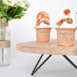 12" Square Natural Wooden Cake Cupcake Dessert Stand - Brown With Black 18 12" Square Natural Wooden Cake Cupcake Dessert Stand - Brown With Black -Optimal Home Decoration 12 square natural wooden cake cupcake dessert stand brown with black cake wod007 12 nat 29563942699071