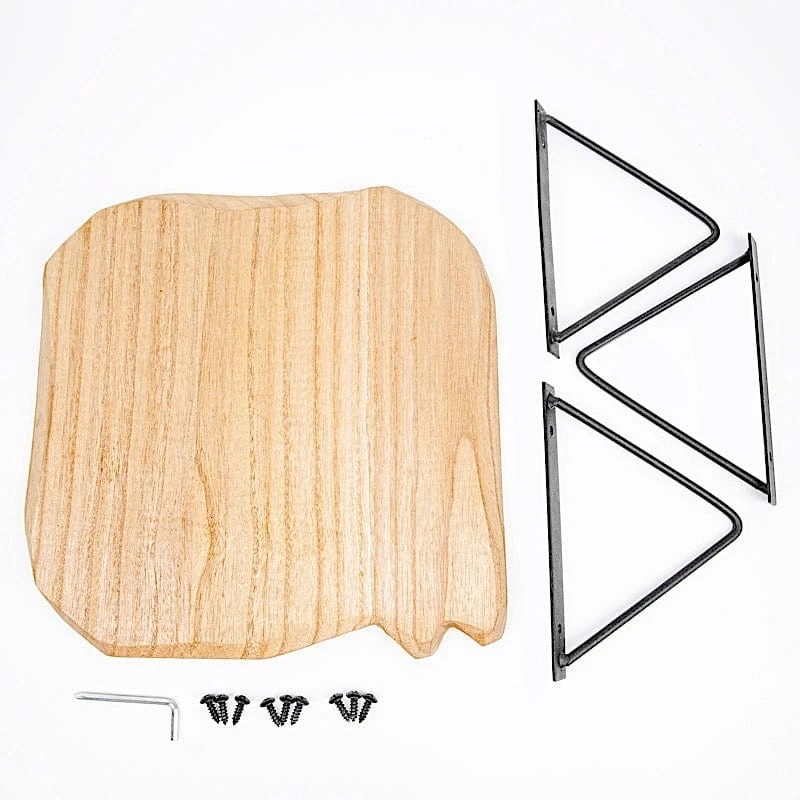 12" Square Natural Wooden Cake Cupcake Dessert Stand - Brown With Black 11 12" Square Natural Wooden Cake Cupcake Dessert Stand - Brown With Black - Image 9