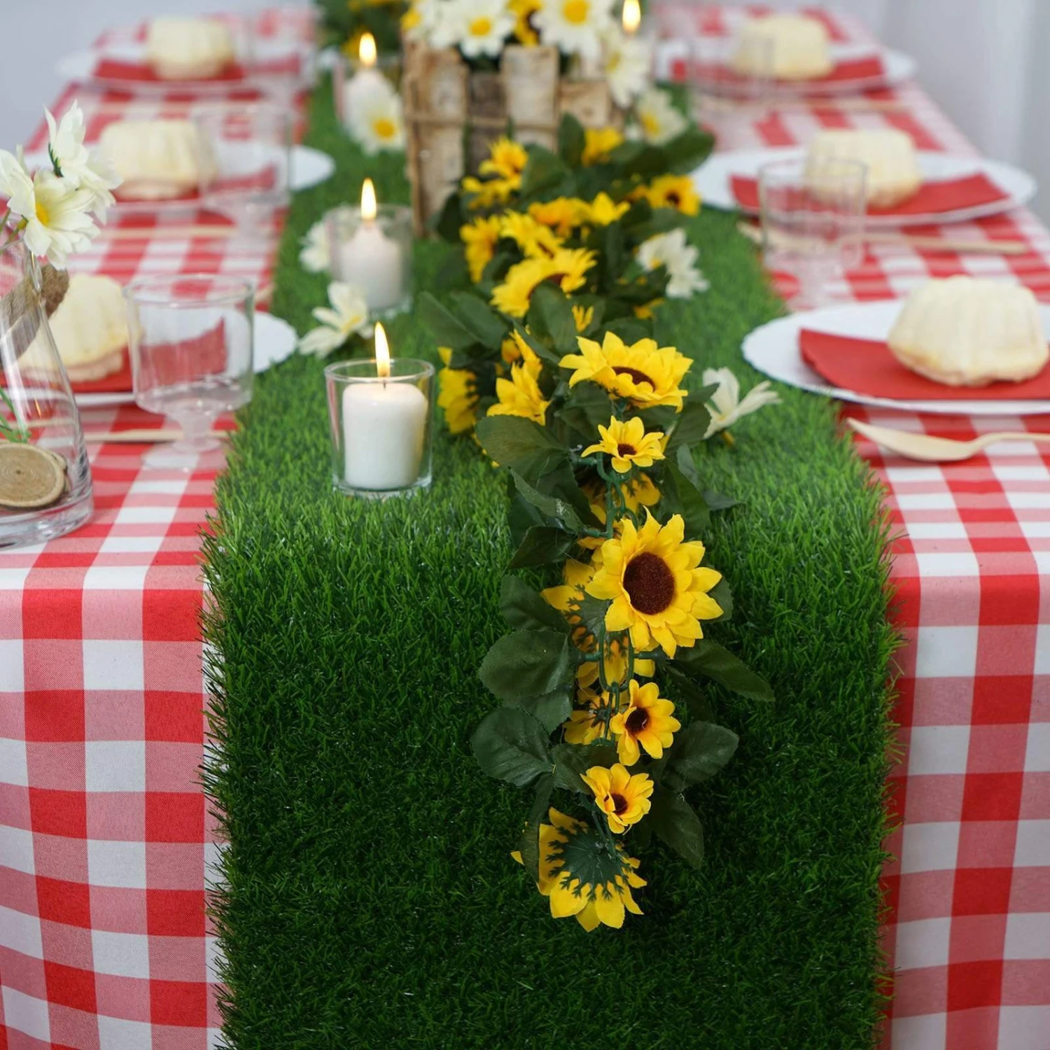 12" X 108" Artificial Green Grass Table Runner 6 12" X 108" Artificial Green Grass Table Runner - Image 4