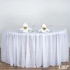 120" 3 Layers Tulle With Satin Topper Fitted Round Tablecloth - White 1 120" 3 Layers Tulle With Satin Topper Fitted Round Tablecloth - White -Optimal Home Decoration 120 3 layers tulle with satin topper fitted round tablecloth white tab t02 120 wht 28559077474367