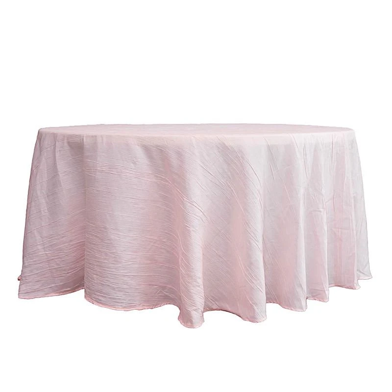 120" Accordion Crinkled Taffeta Round Tablecloth 17 120" Accordion Crinkled Taffeta Round Tablecloth - Image 15
