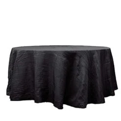 120" Accordion Crinkled Taffeta Round Tablecloth 29 120" Accordion Crinkled Taffeta Round Tablecloth -Optimal Home Decoration 120 accordion crinkled taffeta round tablecloth tab acrnk 120 blk 28965784059967