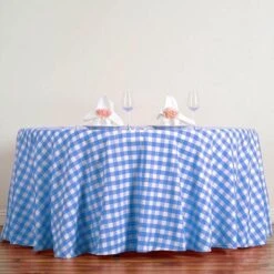 120" Checkered Gingham Polyester Round Tablecloth -Optimal Home Decoration 120 checkered gingham polyester round tablecloth 28965787762751