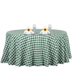 120" Checkered Gingham Polyester Round Tablecloth -Optimal Home Decoration 120 checkered gingham polyester round tablecloth 28965787893823