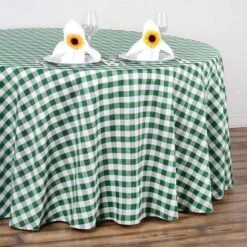 120" Checkered Gingham Polyester Round Tablecloth -Optimal Home Decoration 120 checkered gingham polyester round tablecloth 28965787926591
