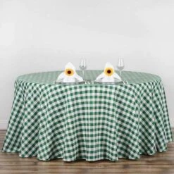 120" Checkered Gingham Polyester Round Tablecloth -Optimal Home Decoration 120 checkered gingham polyester round tablecloth 28965787959359