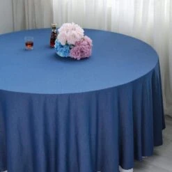 120" Faux Denim Polyester Round Tablecloth - Dark Blue -Optimal Home Decoration 120 faux denim polyester round tablecloth dark blue tab denm 120 28548593647679