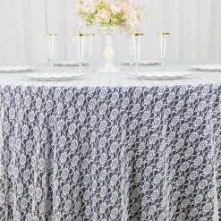 120" Floral Lace Polyester Round Tablecloth -Optimal Home Decoration 120 floral lace polyester round tablecloth 30722377809983