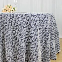 120" Floral Lace Polyester Round Tablecloth -Optimal Home Decoration 120 floral lace polyester round tablecloth 30722377941055