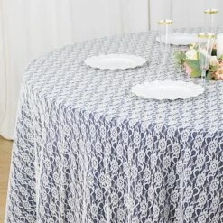 120" Floral Lace Polyester Round Tablecloth -Optimal Home Decoration 120 floral lace polyester round tablecloth 30722377973823