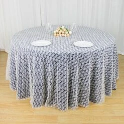 120" Floral Lace Polyester Round Tablecloth -Optimal Home Decoration 120 floral lace polyester round tablecloth 30722378006591